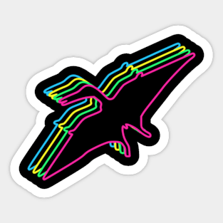 Pterodactyl 80s Neon Sticker